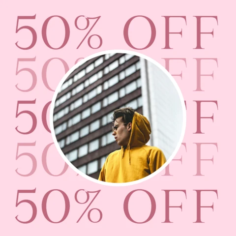Verkoopaanbieding minimalistische schattige instagram-postontwerpsjabloon