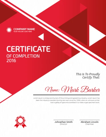 Certificado corporativo moderno abstracto plantilla de diseño de correos