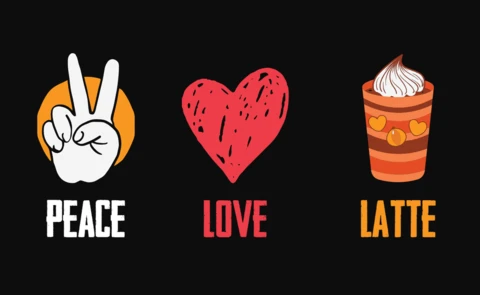 Modelo de design de camiseta de abóbora com especiarias para paz e amor