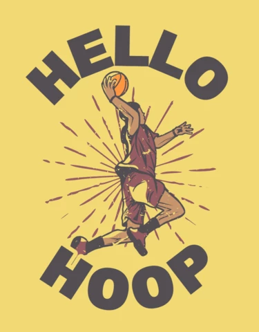 Basketball Player Doing Slam Dunk Vintage T-shirt Design Template
