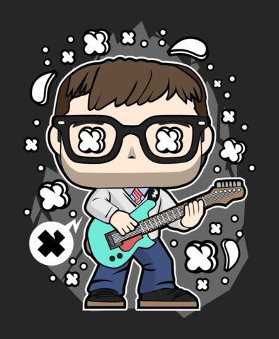 Modèle de conception de t-shirt de culture pop de personnage de dessin animé Weezer