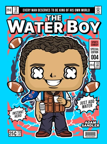 The Waterboy Cartoon Character Magazine Cover Design Template