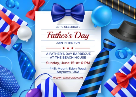Father's Day Celebration Template - Fun and Festive Design for Barbecue Invitations