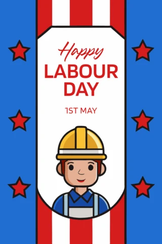 Modelo de design de feliz dia do trabalho - estilo de desenho animado colorido para comemorar os trabalhadores
