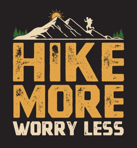 Plantilla de diseño de camiseta Hike more worry less