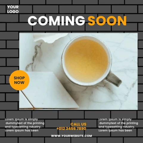 Coming Soon Coffee Shop Social Media Post Design Template