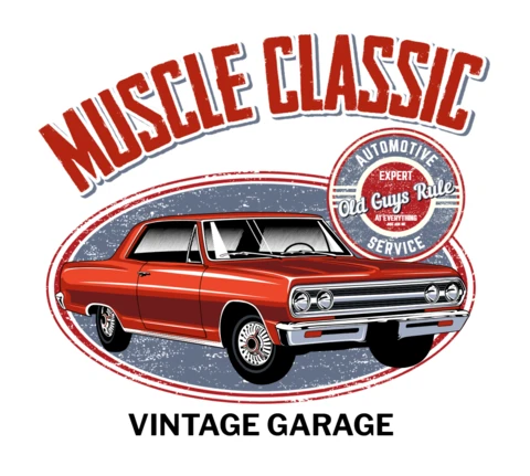 Muscle Classic Vintage Car T-Shirt Design