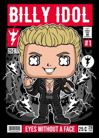 Modèle de couverture de magazine pour Billy idol, personnage de bande dessinée