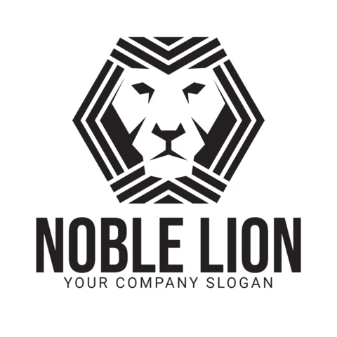 Noble Lion Head Logo Design Template
