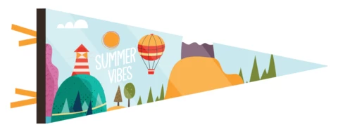 Summer Pennant Template Design