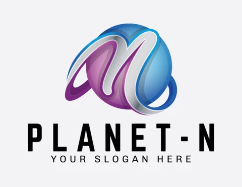 Plantilla de diseño de logotipo de letra planeta n