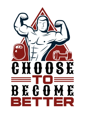Vintage Fitness Motivational Design Template: Choose to Become Better