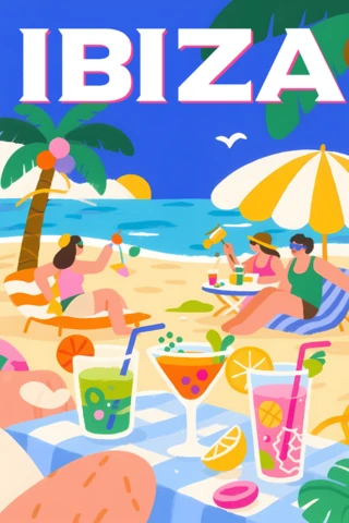 Beach Party Design Template for Ibiza Summer Vibes