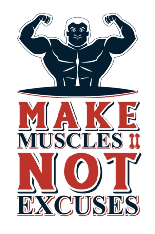 Atrevida plantilla de diseño de motivación para el fitness: 'haz músculos, no excusas'