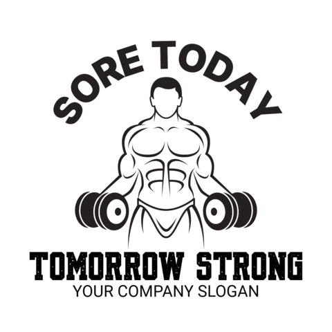 Modelo de design de logotipo de academia de ginástica Strongman