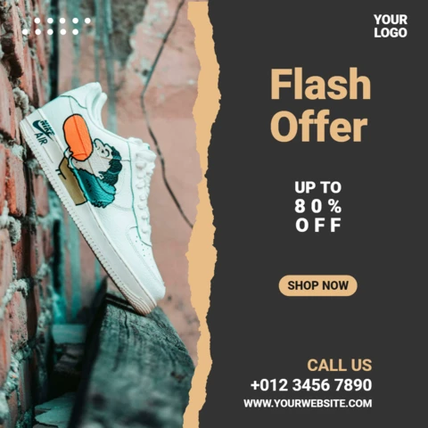 Streetwear Style Sneakers Instagram Post Design Template