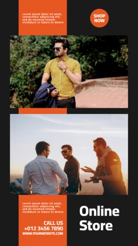 Plantilla de diseño de publicación de historia de Instagram con collage en negro y rojo