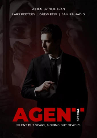 Red And Black Minimalist Special Agent Movie Poster