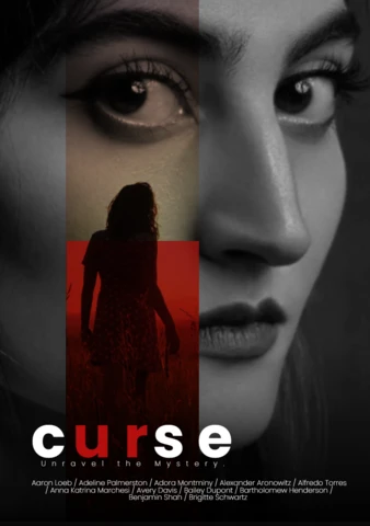 Red And Black Modern Mystery Movie Poster Design