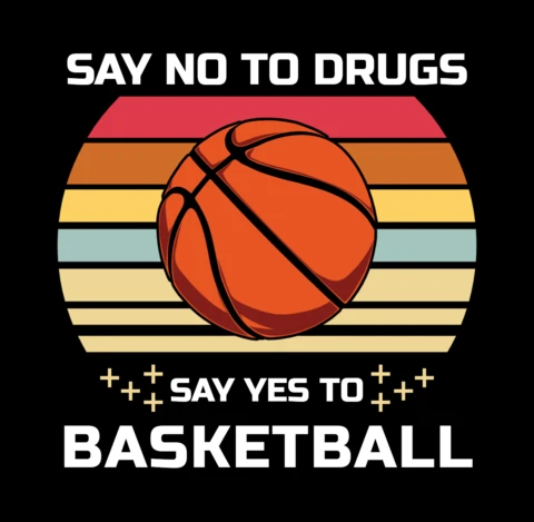 Dites non à la drogue, dites oui au basket-ball - modèle de t-shirt