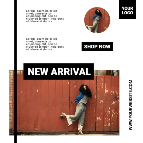 Nueva llegada moda minimalista instagram post plantilla de diseño