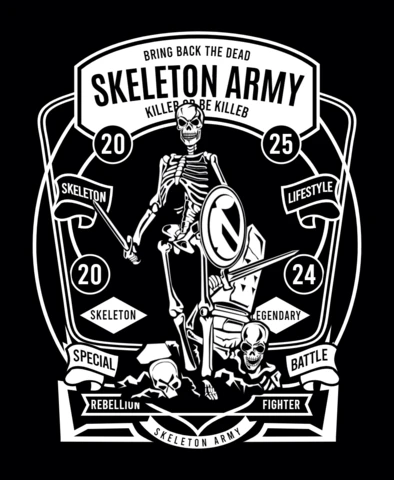 Plantilla de diseño de camiseta Skeleton army