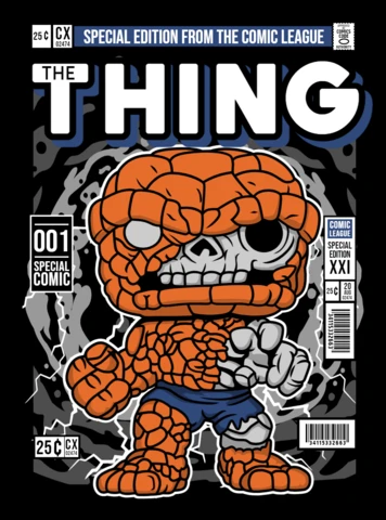 Zombie The Thing Cartoon Character Magazine Cover Design Template