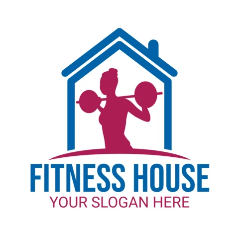 Gym Fitness House Logo Design Template