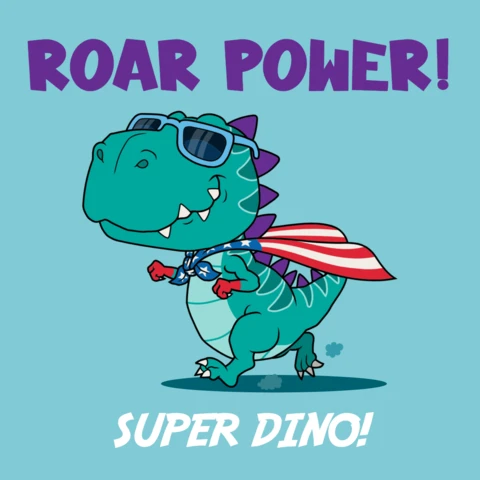 Super Dino Roar Power Design Template for Kids