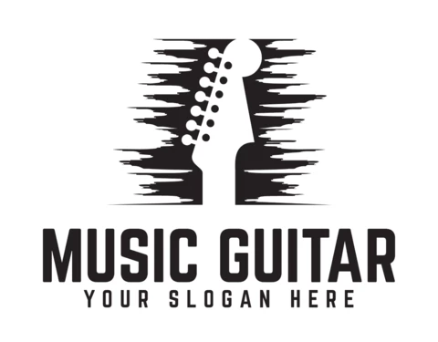 Music Guitar Logo Design Template