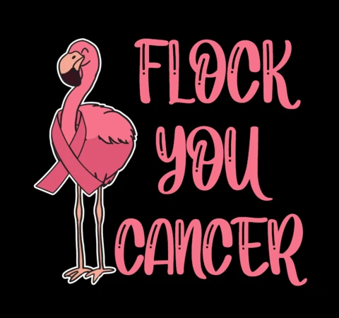 Flamingo Flock You Support Breast Cancer T-shirt Design Template