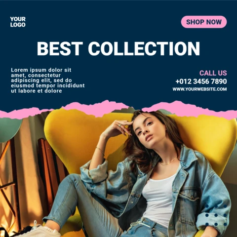 Woman Collection Fashion Marketing Instagram Post Design Template