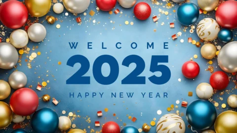 2025 élégant feu d'artifice du nouvel an instagram post design template