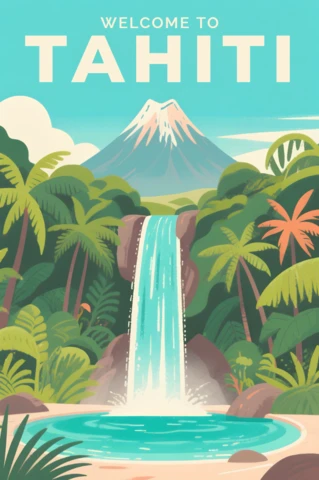 Tropical Landscape Design Template for Travel Posters