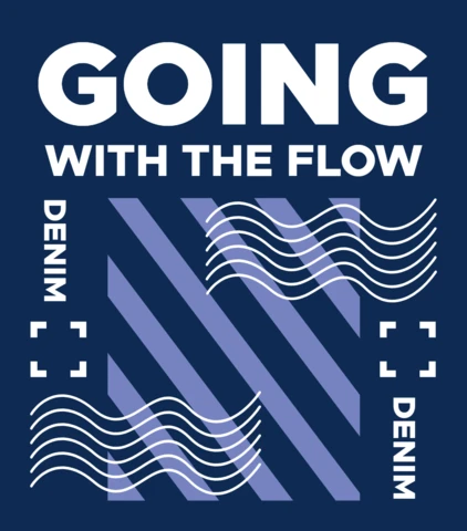 Denim Flow Graphic Design Template for Apparel