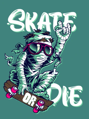 Skate oder stirb skateboarding t-shirt design