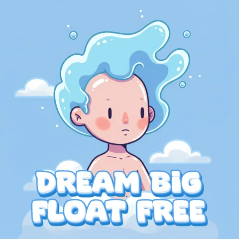 Whimsical Dream Big Float Free Illustration Template