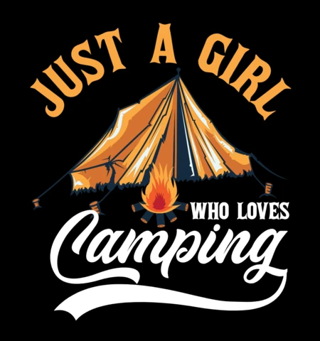 Just A Girl Who Loves Camping T-shirt Design Template