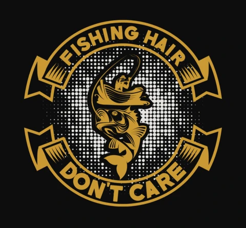 Fishing Hair Don't Care T-Shirt Design Template