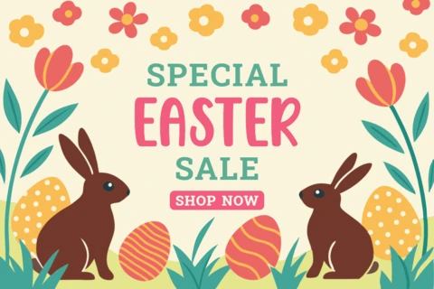 Spring-Themed Easter Sale Design Template for Festive Promotions