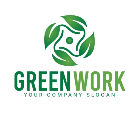 Green Work Logo Design Template