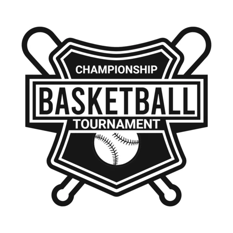 Plantilla de diseño de logotipo deportivo de campeonato de torneo de baloncesto