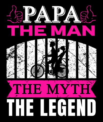 Vintage Typography Design Template: 'Papa The Man, The Myth, The Legend'
