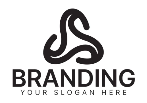 Moderne abstrakte Logo-Design-Vorlage in Dreiecksform, schwarz