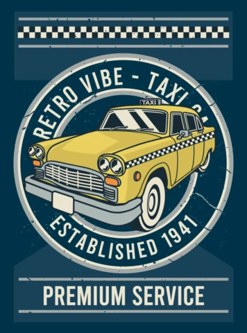 Retro Vibe Taxi T-Shirt Design Template
