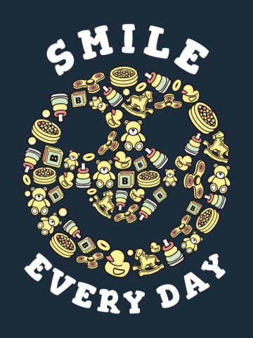 Sourire tous les jours modèle de conception de t-shirt de dessin animé positif