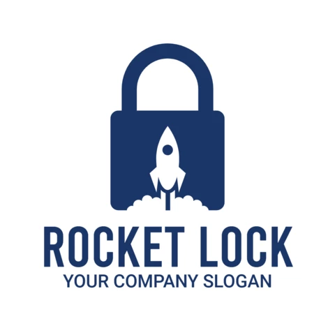 Plantilla de diseño del logotipo de Rocket Lock