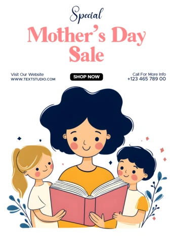 Colorful Mother's Day Sale Design Template for Family Celebrations
