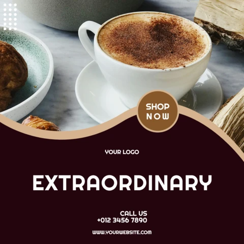 Extraordinaria plantilla de diseño de post de redes sociales cappuccino