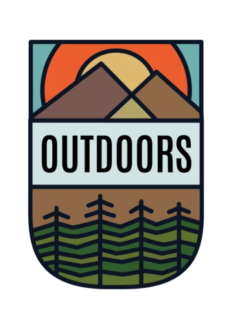 Outdoors Mountain Badge Template Design